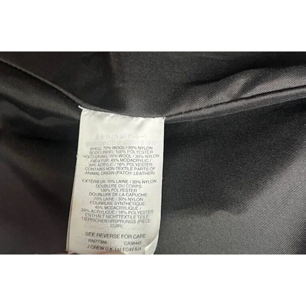 J Crew Cocoon Coat Italian Stadium Cloth Nello Gori Hooded Wool Black Heavy 2 - Picture 9 of 9